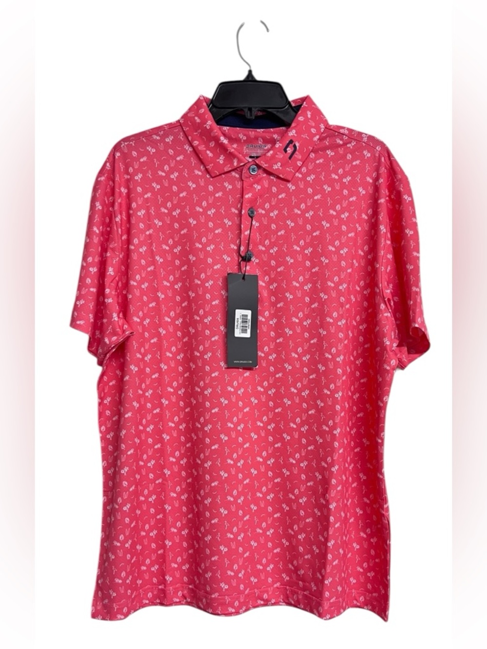 New Men's Druids California Printed Golf Polo Shirt Performance Short Sleeve